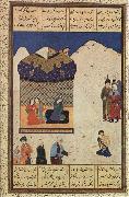 unknow artist Majnun with the Black dog outside Layla-s Camp china oil painting artist